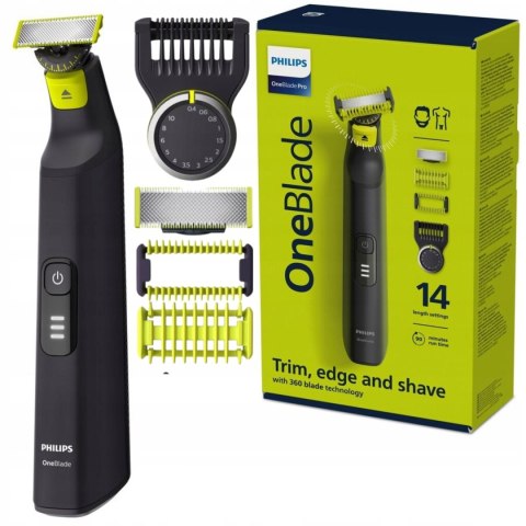 Philips Oneblade 360 Pro Golarka Sucho-Mokro 90 Min Akumulator, 3 Nasadki
