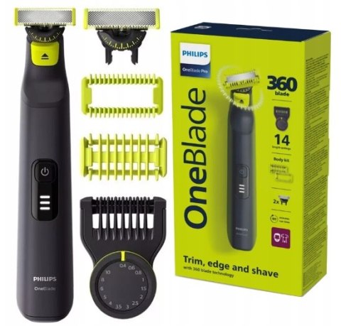 Philips Oneblade Pro 360 Trymer Do Zarostu I Ciała Wodoodporna Ostrze 360