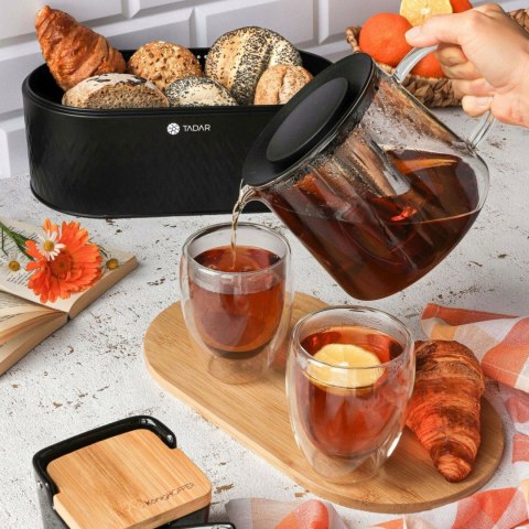 Dzbanek Do Herbaty 1,5L Z Zaparzaczem, Podgrzewaczem I Szkła Borokrzemowego