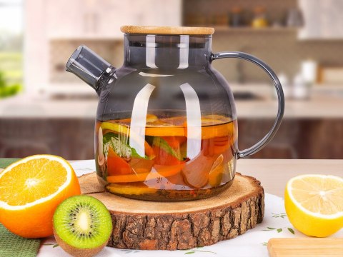 Dzbanek Zaparzacz Do Herbaty 1500 Ml Szkło Borokrzemowe Z Metalową Spiralą