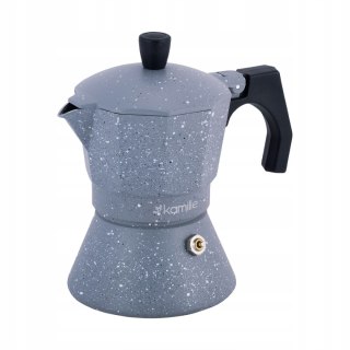 Kawiarka Ciśnieniowa Kamille 150 Ml - Ekspres Do Kawy 3 Filiżanki Aluminium