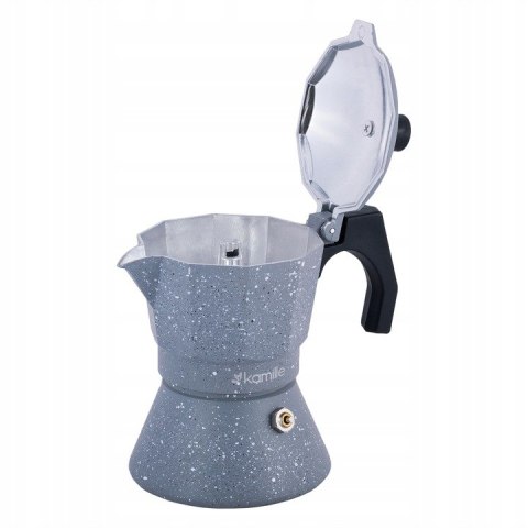Kawiarka Ciśnieniowa Kamille 150 Ml - Ekspres Do Kawy 3 Filiżanki Aluminium