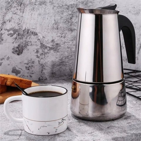 Kawiarka Włoska 300 Ml 6 Filiżanek Stal Nierdzewna Na Wszystkie Typy Kuchni