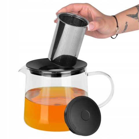 Szklany Dzbanek Zaparzacz 1,5L Ze Stal. Sitk. Sus304 I Podgrzewacz Ceramika