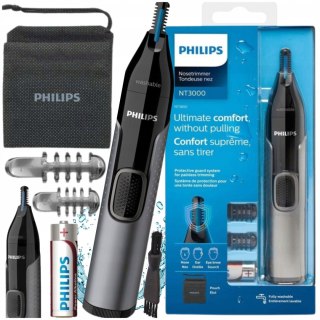 Wodoodporny Trymer Philips Do Nosa, Uszu I Brwi - Etui, Nasadki, Baterie Aa