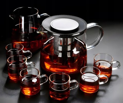 Dzbanek Szklany 1,5L 4Kp Zaparzacz Do Herbaty Szkło Borokrzemowe Ze Stali