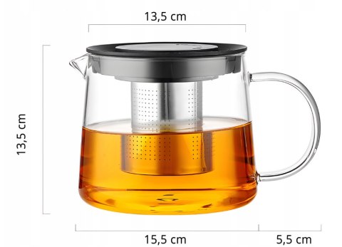Dzbanek Szklany 1,5L 4Kp Zaparzacz Do Herbaty Szkło Borokrzemowe Ze Stali