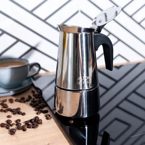 Kawiarka 200 Ml 4 Filiżanki Altom Design - Stal Nierdzewna Do Indukcji/Gazu