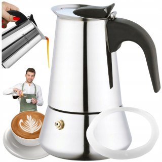 Kawiarka 450Ml Stal Nierdzewna 9-Filiżankowa Do Kawy Do Gazu + Uszczelka