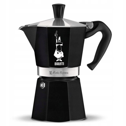 Kawiarka Bialetti Moka Express Black 6 Filiżanek, Włoska, Łatwa Czyszczenie