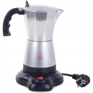 Kawiarka Elektryczna 6 Filiżanek 300Ml 480W Aluminium Z Okienkiem Z Rączką