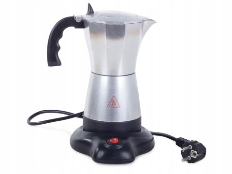 Kawiarka Elektryczna 6 Filiżanek 300Ml 480W Aluminium Z Okienkiem Z Rączką