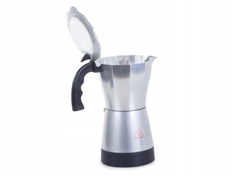 Kawiarka Elektryczna 6 Filiżanek 300Ml 480W Aluminium Z Okienkiem Z Rączką