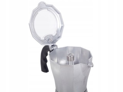 Kawiarka Elektryczna 6 Filiżanek 300Ml 480W Aluminium Z Okienkiem Z Rączką