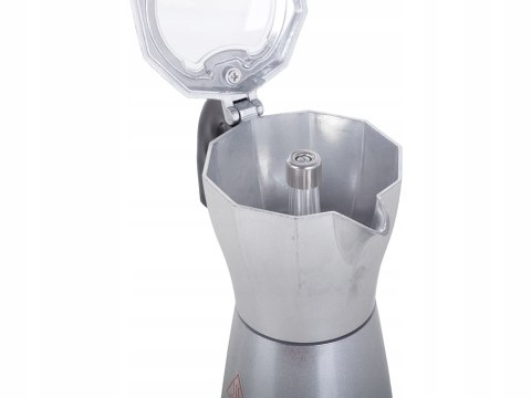 Kawiarka Elektryczna 6 Filiżanek 300Ml 480W Aluminium Z Okienkiem Z Rączką