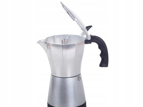Kawiarka Elektryczna 6 Filiżanek 300Ml 480W Aluminium Z Okienkiem Z Rączką