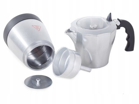 Kawiarka Elektryczna 6 Filiżanek 300Ml 480W Aluminium Z Okienkiem Z Rączką