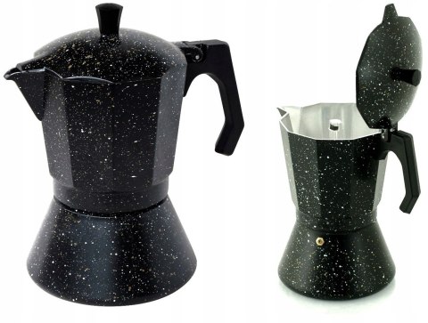 Kawiarka Espresso 300Ml 6 Filiżanek, Indukcja/Gaz - Marmurkowa Powłoka