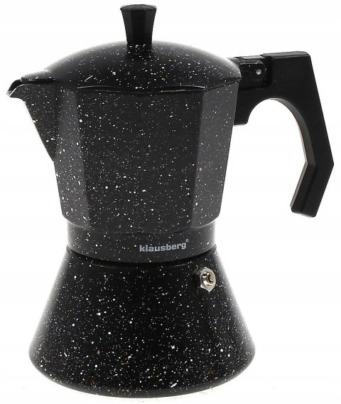 Kawiarka Espresso 600Ml 12 Filiżanek - Indukcja I Gaz, Czarna Marmurkowa