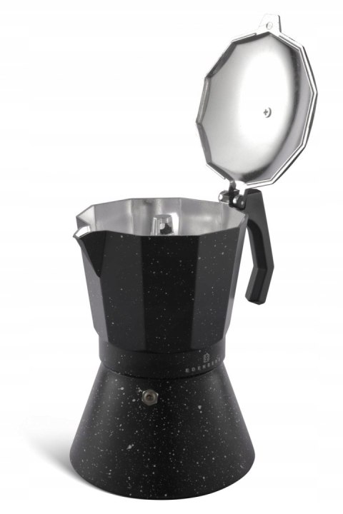 Kawiarka Espresso 600Ml 12 Filiżanek - Indukcja I Gaz, Czarna Marmurkowa