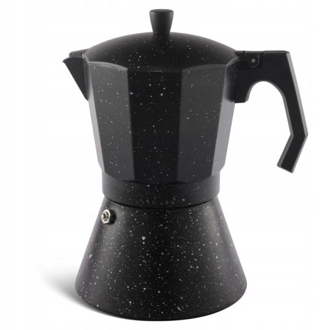 Kawiarka Espresso 600Ml 12 Filiżanek - Indukcja I Gaz, Czarna Marmurkowa