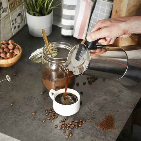 Kawiarka Espresso 9 Filiżanek 450Ml Ze Stali Nierdzewnej Na Indukcję I Gaz