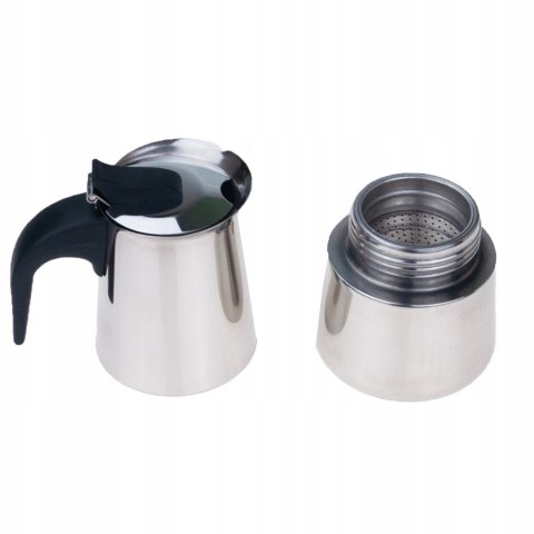 Kawiarka Stalowa 2 Filiżanki 100Ml Espresso - Bezpieczna, Elegancka, 18/10