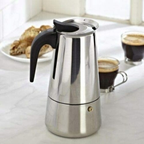 Kawiarka Stalowa 2 Filiżanki 100Ml Espresso - Bezpieczna, Elegancka, 18/10