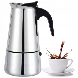 Kawiarka Stalowa 300Ml Na 6 Espresso - Do Kuchenek Gazowych, Indukcyjnych