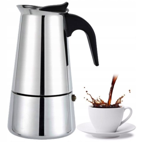 Kawiarka Stalowa 300Ml Na 6 Espresso - Do Kuchenek Gazowych, Indukcyjnych
