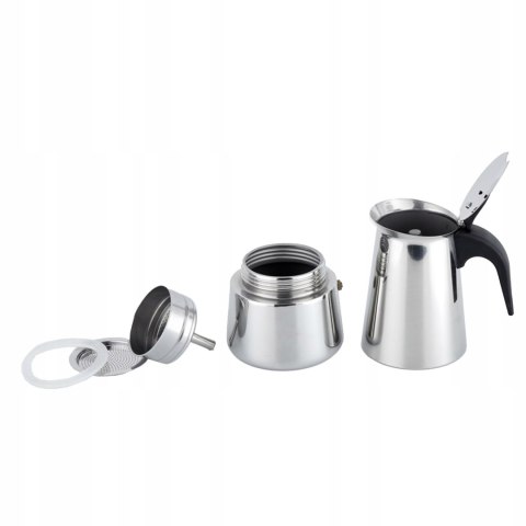 Kawiarka Stalowa 300Ml Na 6 Espresso - Do Kuchenek Gazowych, Indukcyjnych