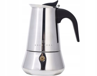 Kawiarka Stalowa 9 Filiżanek 450Ml Na Indukcję, Perfekcyjne Domowe Espresso