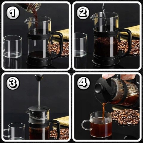 Profesjonalny Zaparzacz French Press 1L Szklany - Ekspres Do Kawy I Herbaty