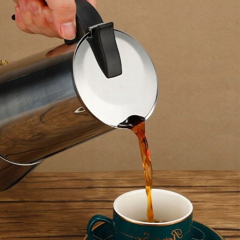 Stalowa Kawiarka Espresso 300Ml 6 Filizanek Do Kuchni Gaz, Elektro Indukcja