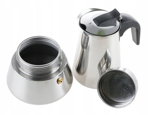 Stalowa Kawiarka Espresso 300Ml 6 Filizanek Do Kuchni Gaz, Elektro Indukcja