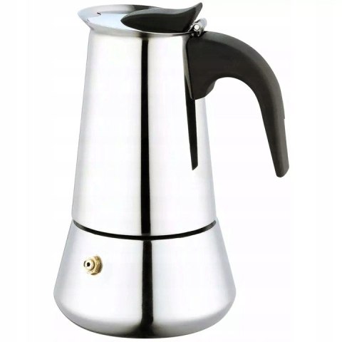 Stalowa Kawiarka Espresso 600Ml 12 Filiżanek - Uniwersalna Indukcja/Gaz