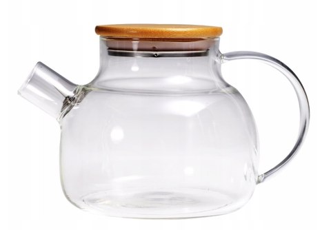 Szklany Dzbanek Do Herbaty 1000Ml Z Metalową Spiralą I Pokrywką Sprężynką
