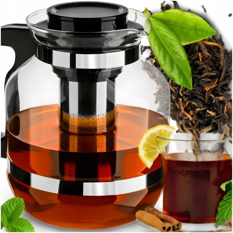 Szklany Dzbanek Z Zaparzaczem Do Herbaty 2,6L - Elegancki I Funkcjonalny