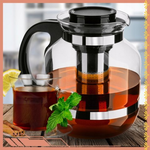 Szklany Dzbanek Z Zaparzaczem Do Herbaty 2,6L - Elegancki I Funkcjonalny