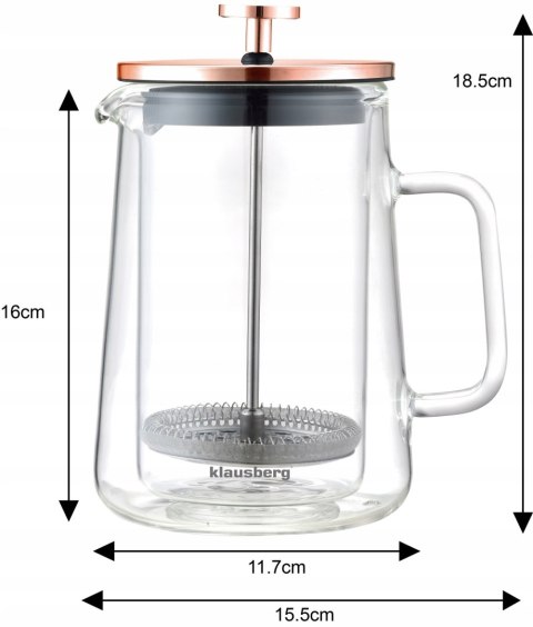 Szklany French Press 600Ml Klausberg - Doskonała Parzenie Kawy I Herbaty