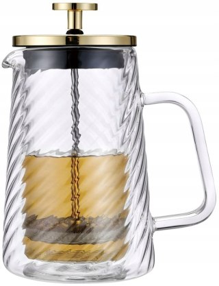 Szklany French Press 600Ml Klausberg Złoty Zaparzacz Do Kawy I Herbaty