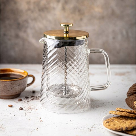 Szklany French Press 600Ml Klausberg Złoty Zaparzacz Do Kawy I Herbaty