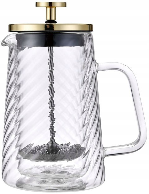 Szklany French Press 600Ml Klausberg Złoty Zaparzacz Do Kawy I Herbaty