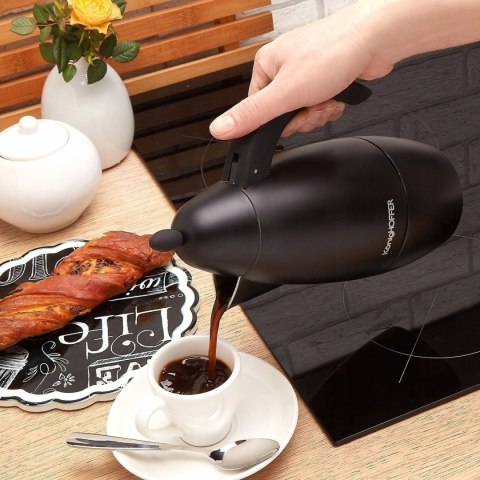 Włoska Kawiarka Konighoffer 6 Filiżane Kafeterka Espresso Prestigio Black