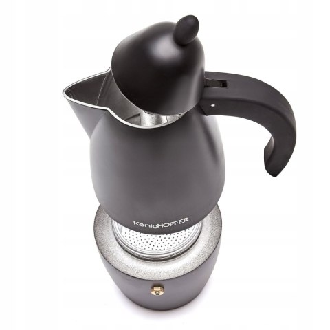 Włoska Kawiarka Konighoffer 6 Filiżane Kafeterka Espresso Prestigio Black