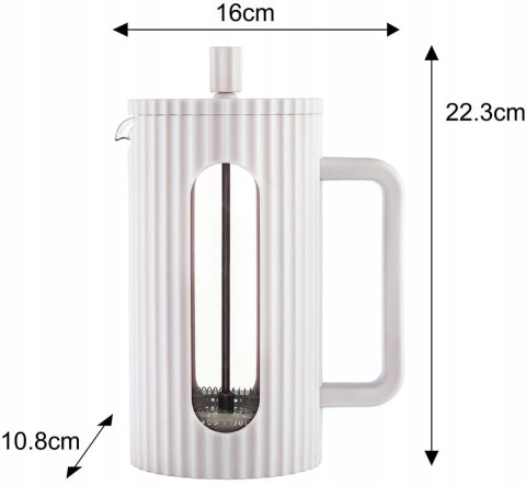 Zaparzacz French Press 1000Ml Klausberg Szkło Borokrzemowe, Filtr Stali