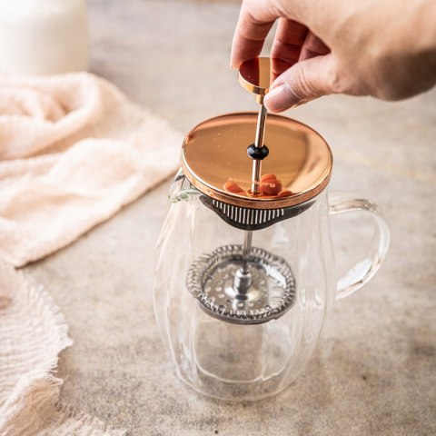 Zaparzacz French Press 350Ml Klausberg Rose Gold Szklany Dzbanek Do Naparu