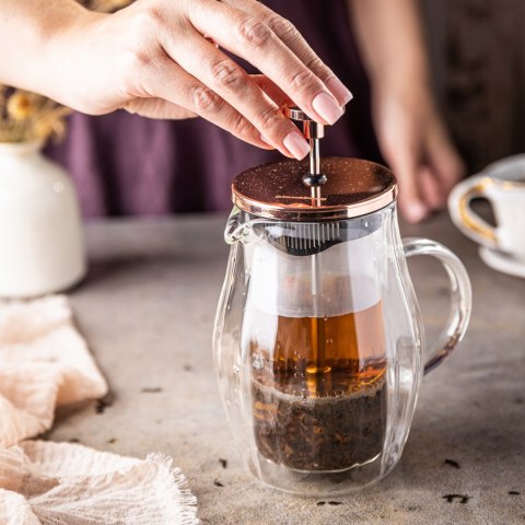 Zaparzacz French Press 350Ml Klausberg Rose Gold Szklany Dzbanek Do Naparu