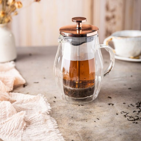 Zaparzacz French Press 350Ml Klausberg Rose Gold Szklany Dzbanek Do Naparu