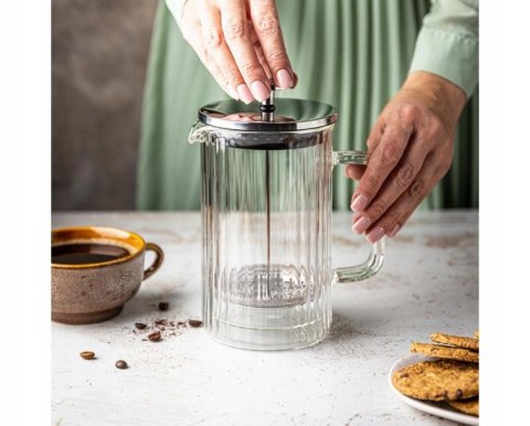 Zaparzacz Szklany 600 Ml French Press Do Kawy, Herbaty I Ziół Z Dociskiem